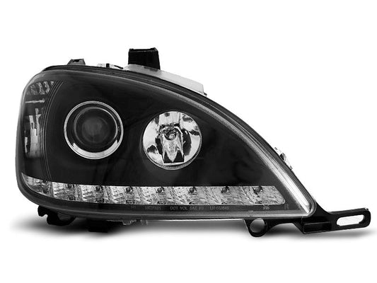 Tuning-Tec LED Tagfahrlicht Scheinwerfer für Mercedes Benz ML W163 01-05 schwarz