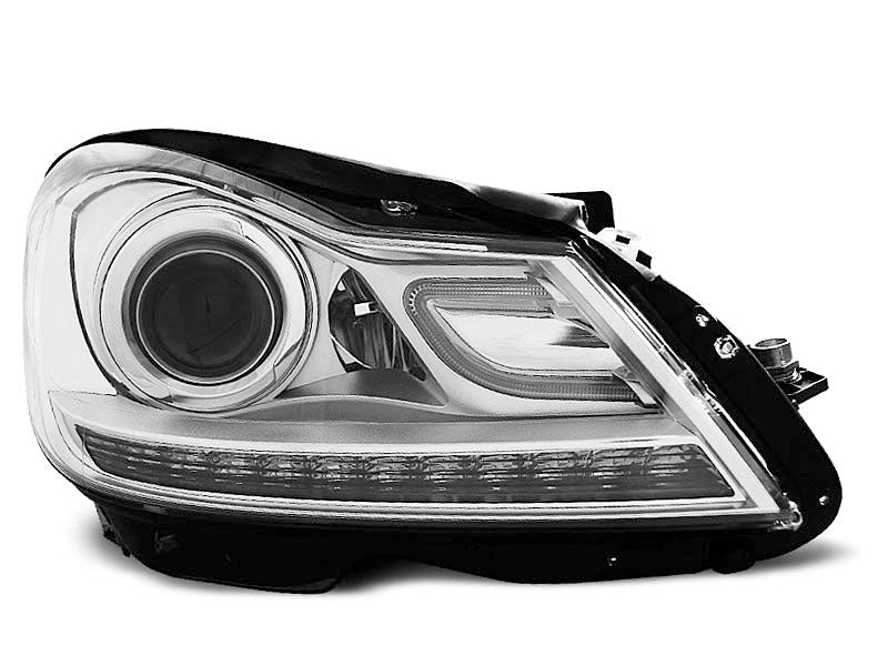 Tuning-Tec LED Tagfahrlicht Scheinwerfer für Mercedes Benz C-Klasse W204 11-14 chrom