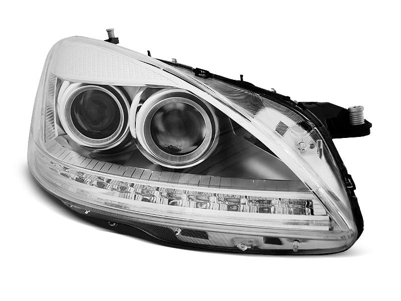 Tuning-Tec Xenon LED Tagfahrlicht Scheinwerfer für Mercedes Benz S-Klasse W221 05-09 chrom