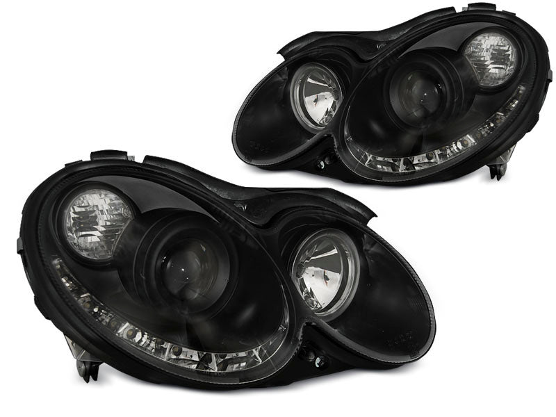 Tuning-Tec LED Tagfahrlicht Scheinwerfer für Mercedes Benz CLK W209 03-10 schwarz