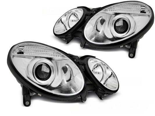 Tuning-Tec Klarglas Scheinwerfer für Mercedes Benz E-Klasse W211 06-09 chrom