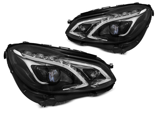 Tuning-Tec Voll LED Tagfahrlicht Scheinwerfer für Mercedes Benz E-Klasse W212 13-16 schwarz