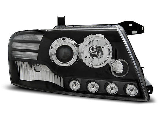 Tuning-Tec LED Angel Eyes Scheinwerfer für Mitsubishi Pajero V60 00-06 schwarz