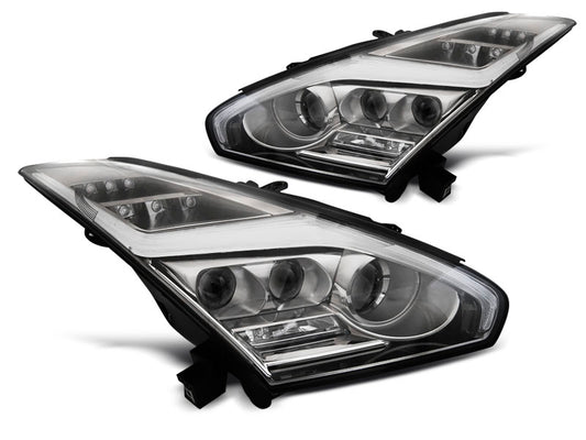 Tuning-Tec Voll LED Tagfahrlicht Scheinwerfer für Nissan GTR 08-13 chrom