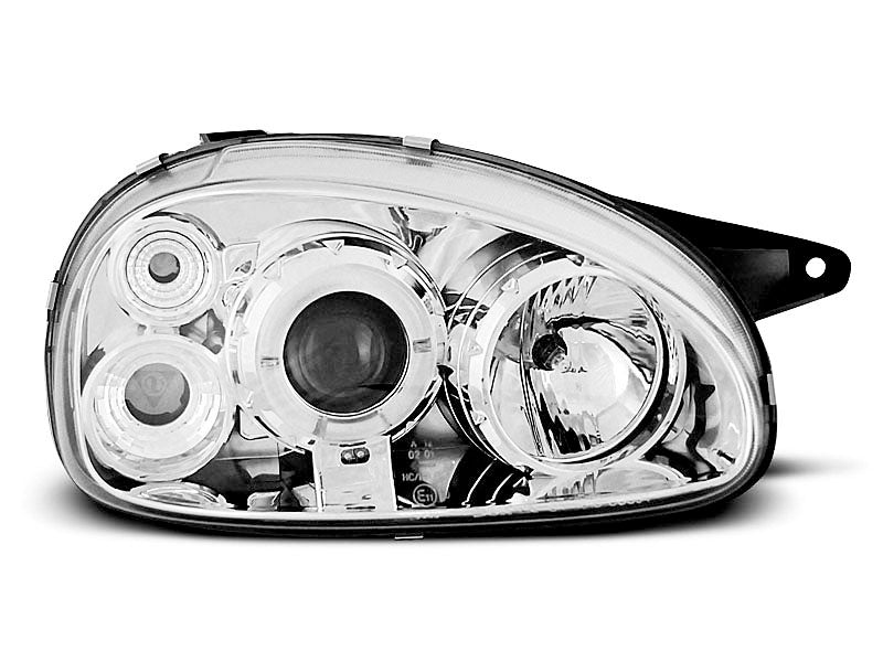 Tuning-Tec LED Angel Eyes Scheinwerfer für Opel Corsa B 93-00 chrom