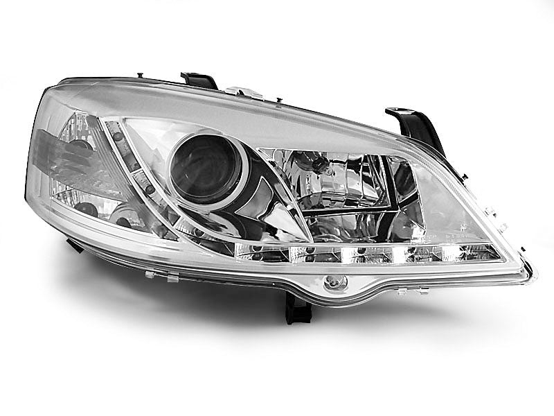 Tuning-Tec LED Tagfahrlicht Scheinwerfer für Opel Astra G 98-04 chrom