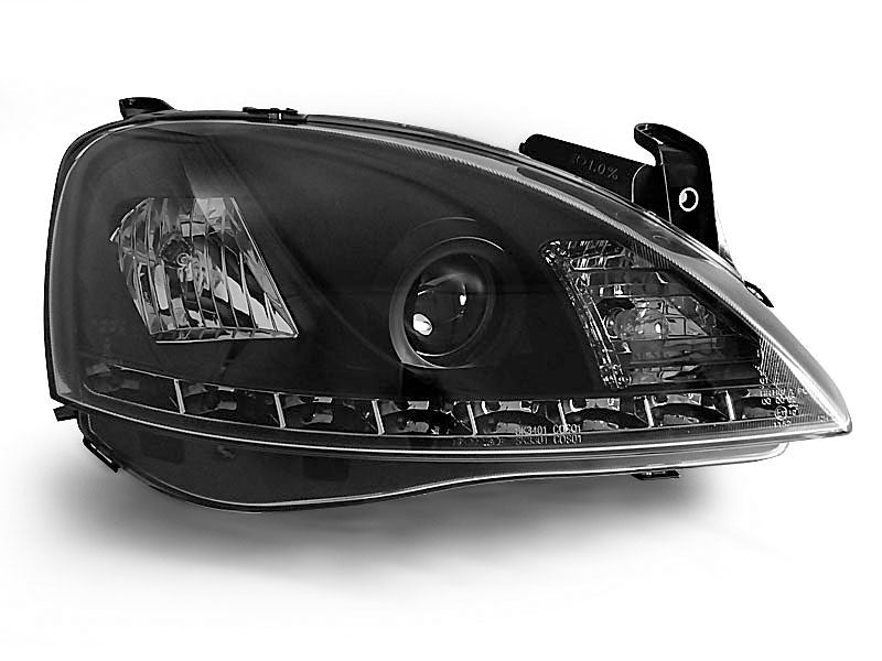 Tuning-Tec LED Tagfahrlicht Scheinwerfer für Opel Corsa C 00-06 schwarz