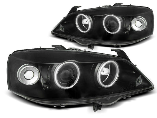 Tuning-Tec CCFL Angel Eyes Scheinwerfer für Opel Astra G 98-04 schwarz