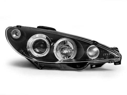 Tuning-Tec LED Angel Eyes Scheinwerfer für Peugeot 206 98-02 schwarz