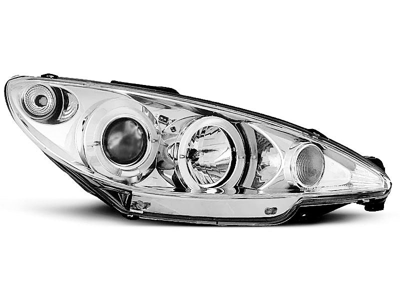 Tuning-Tec LED Angel Eyes Scheinwerfer für Peugeot 206 02-14 chrom