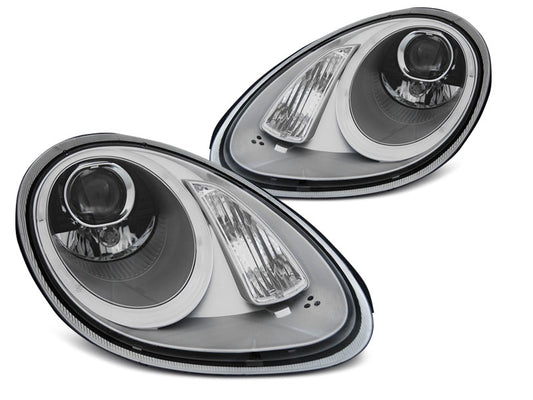 Tuning-Tec Xenon LED Tagfahrlicht Scheinwerfer für Porsche Boxster 987 / Cayman 987c 05-08 silber