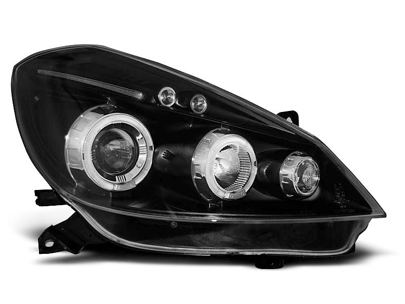 Tuning-Tec LED Angel Eyes Scheinwerfer für Renault Clio 3 05-09 schwarz