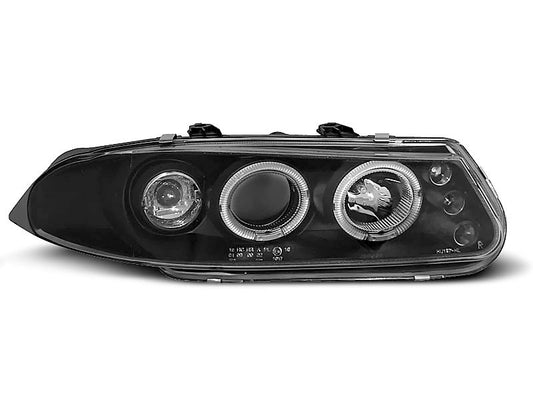Tuning-Tec LED Angel Eyes Scheinwerfer für Rover 200 95-01 schwarz