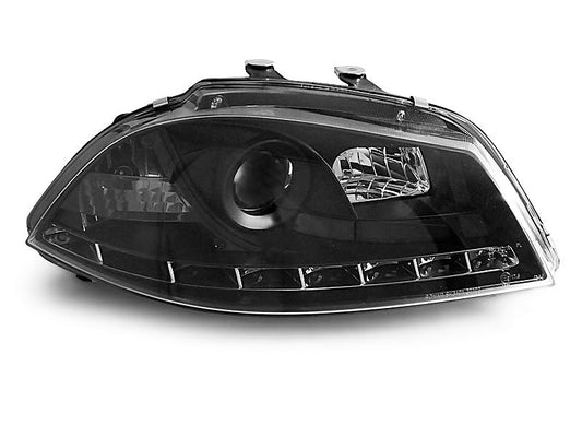 Tuning-Tec LED Tagfahrlicht Scheinwerfer für Seat Ibiza 6L 02-08 schwarz
