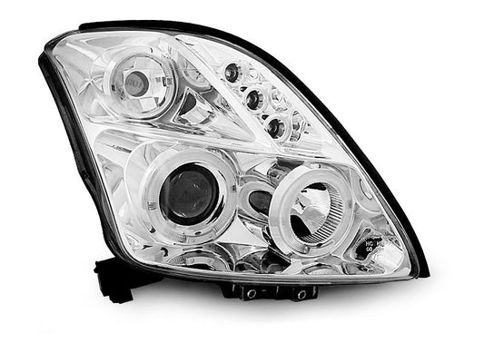 Tuning-Tec LED Angel Eyes Scheinwerfer für Suzuki Swift 05-10 chrom