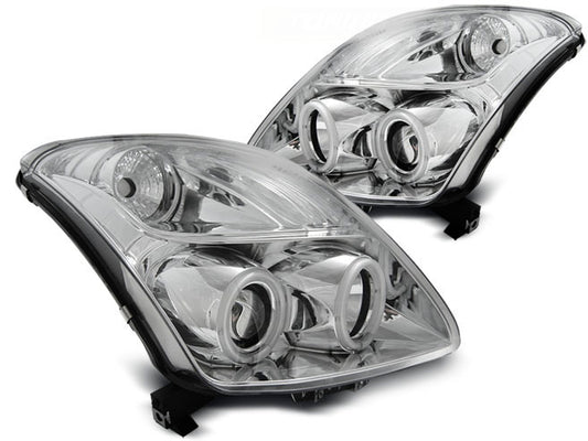 Tuning-Tec CCFL Angel Eyes Scheinwerfer für Suzuki Swift 05-10 chrom