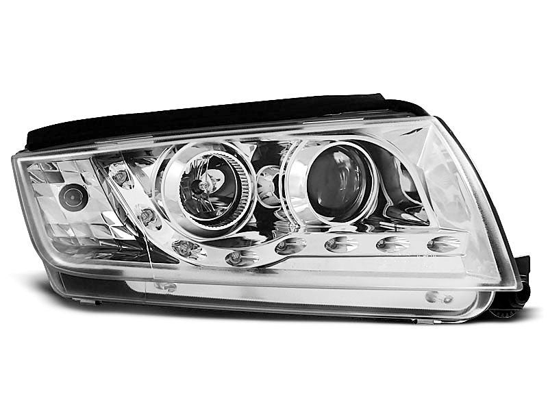 Tuning-Tec LED Tagfahrlicht Scheinwerfer für Skoda Fabia 1 99-08 chrom