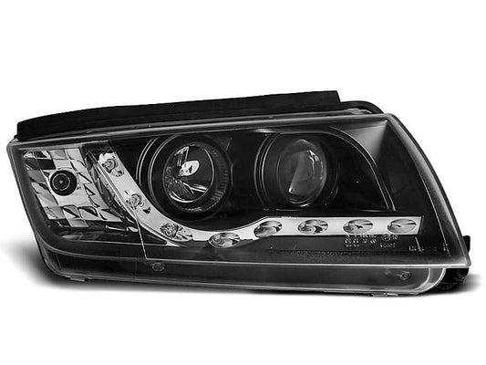 Tuning-Tec LED Tagfahrlicht Scheinwerfer für Skoda Fabia 1 99-08 schwarz