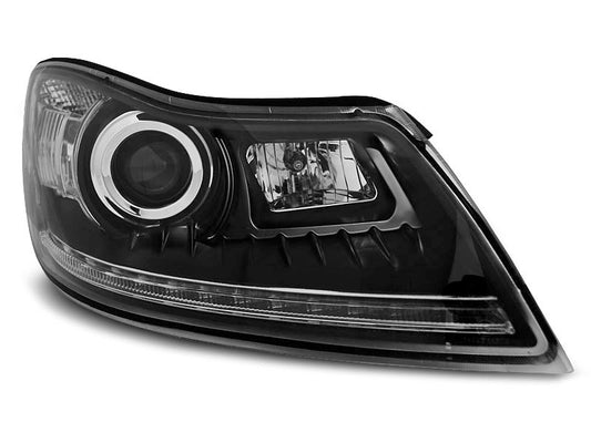 Tuning-Tec LED Tagfahrlicht Scheinwerfer für Skoda Octavia 2 (1Z Facelift) 09-12 schwarz