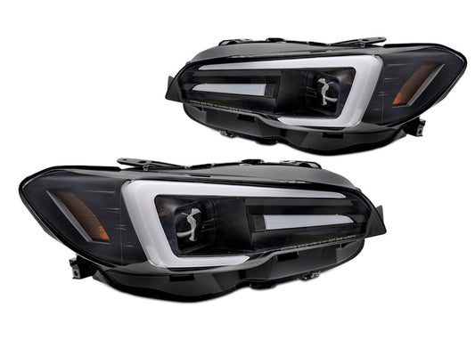Tuning-Tec Voll LED Lightbar Scheinwerfer für Subaru WRX 14-22 schwarz dynamisch
