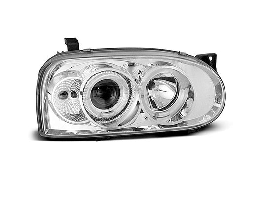 Tuning-Tec LED Angel Eyes Scheinwerfer für VW Golf 3 91-97 chrom