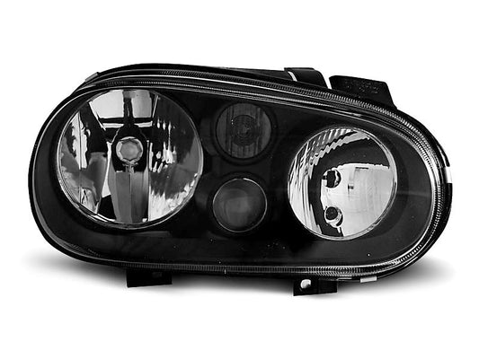 Tuning-Tec Klarglas Scheinwerfer für VW Golf 4 97-03 schwarz mit Nebelscheinwerfer