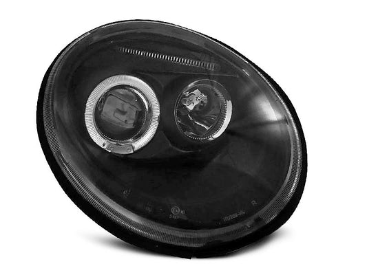 Tuning-Tec LED Angel Eyes Scheinwerfer für VW New Beetle 98-05 schwarz