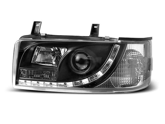 Tuning-Tec LED Tagfahrlicht Scheinwerfer für VW T4 90-03 (kurzer Vorderwagen) schwarz