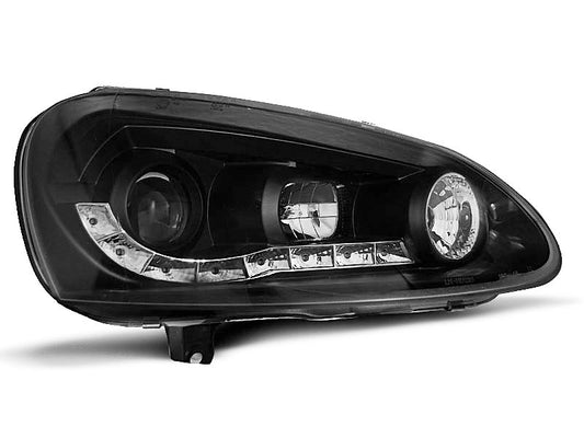 Tuning-Tec LED Tagfahrlicht Scheinwerfer für VW Golf 5 03-09 schwarz