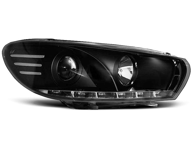 Tuning-Tec LED Tagfahrlicht Scheinwerfer für VW Scirocco 3 08-14 schwarz