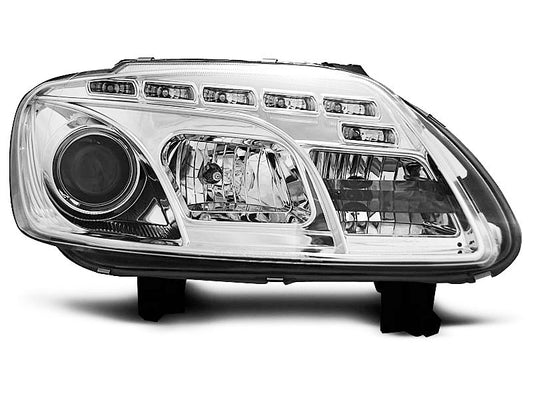 Tuning-Tec LED Tagfahrlicht Scheinwerfer für VW Touran 1T / Caddy 03-06 chrom