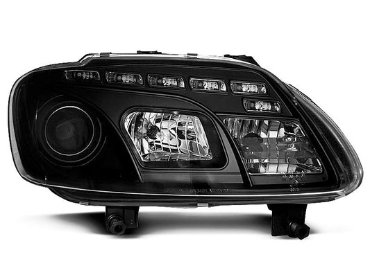 Tuning-Tec LED Tagfahrlicht Scheinwerfer für VW Touran 1T / Caddy 03-06 schwarz