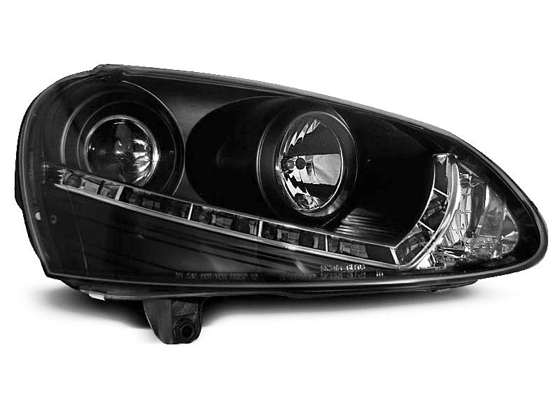 Tuning-Tec LED Tagfahrlicht Scheinwerfer für VW Golf 5 03-09 schwarz