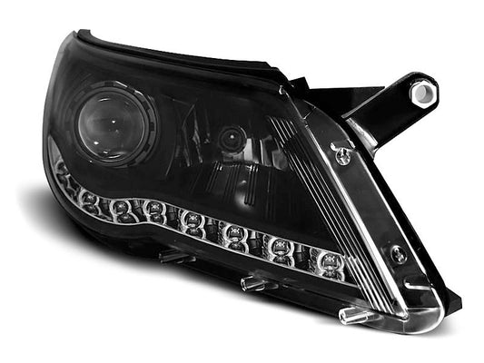 Tuning-Tec LED Tagfahrlicht Scheinwerfer für VW Tiguan (5N) 07-11 schwarz