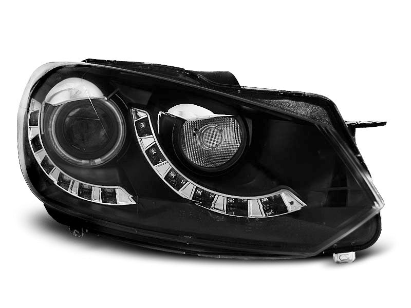 Tuning-Tec LED Tagfahrlicht Scheinwerfer für VW Golf 6 08-12 schwarz