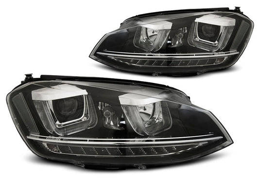 Tuning-Tec LED Tagfahrlicht Scheinwerfer für VW Golf 7 12-17 chrom / chrom mit dynamischem LED Blinker