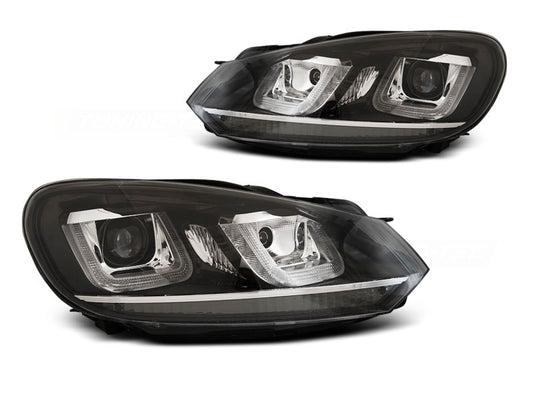 Tuning-Tec LED Tagfahrlicht Scheinwerfer für VW Golf 6 08-12 schwarz / chrom