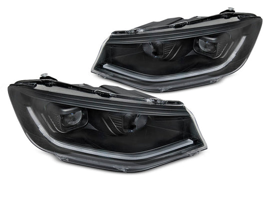 Tuning-Tec Voll LED Tagfahrlicht Scheinwerfer Set für VW Caddy V/5 (SB) 20+ schwarz mit dyn. Blinker