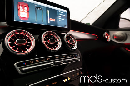 Mercedes GLC X253 Ambientebeleuchtung Komplett-Set | 64 Farben, Lüftungsdüsen, Beifahrerleiste