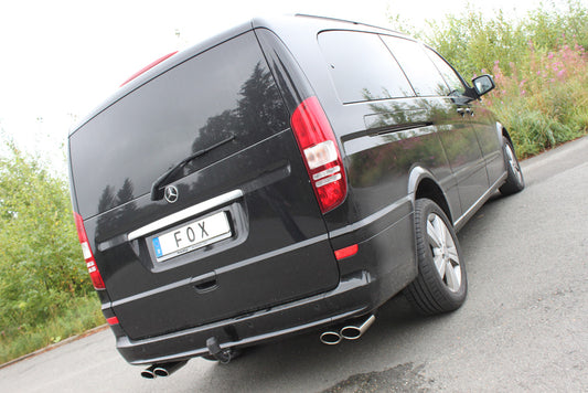 Mercedes Vito/ Viano - W639 Kompact Endschalldämpfer quer Ausgang rechts/links inkl. Verbindungsrohr - 2x115x85 Typ 32 rec...