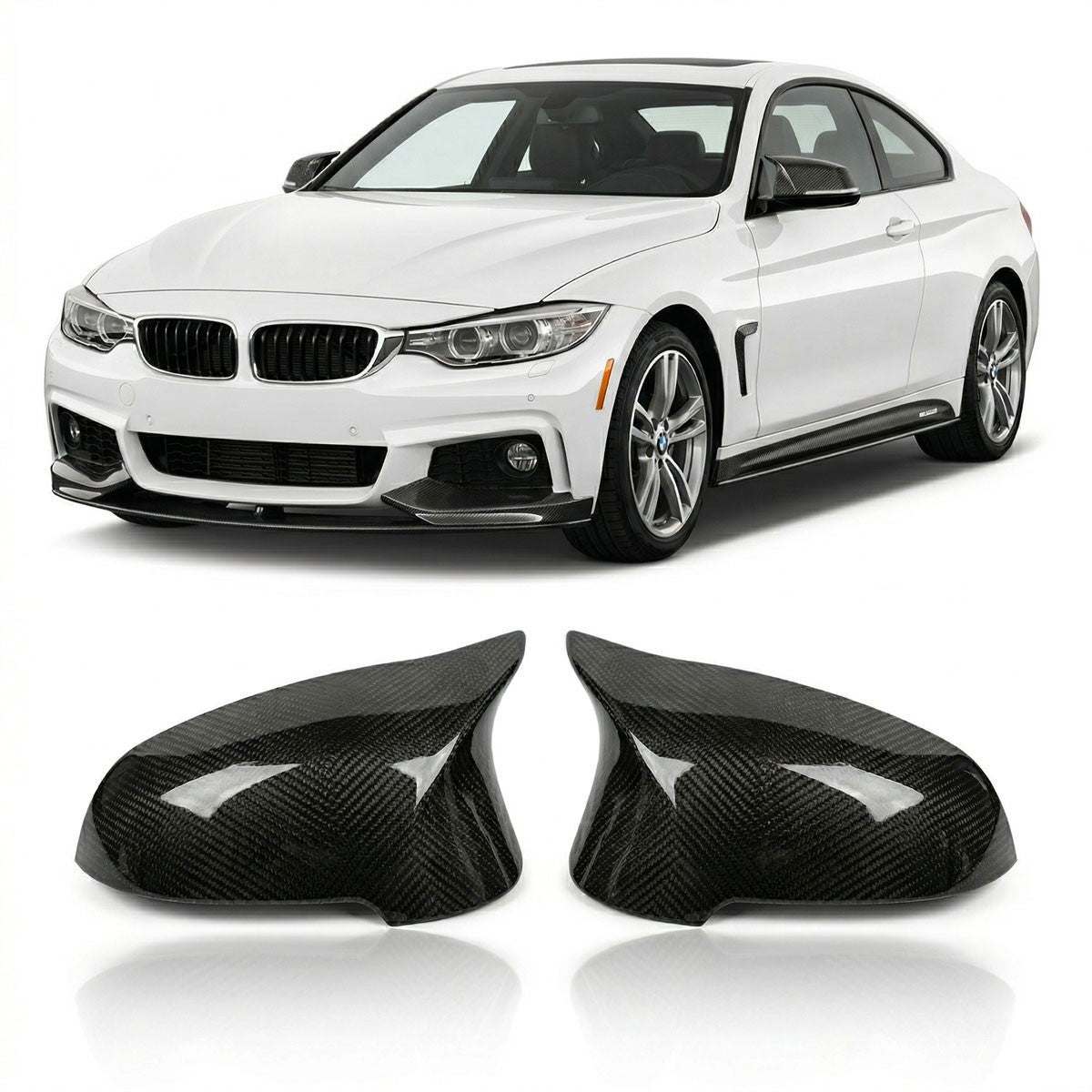 Spiegelabdeckungen Carbon-Optik Set passend für BMW 1/2/3/4er 2012-2019