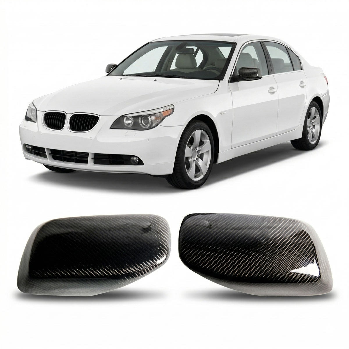 Seitenspiegelabdeckungset Carbon passend für BMW 5er E60 E61 2003-2007