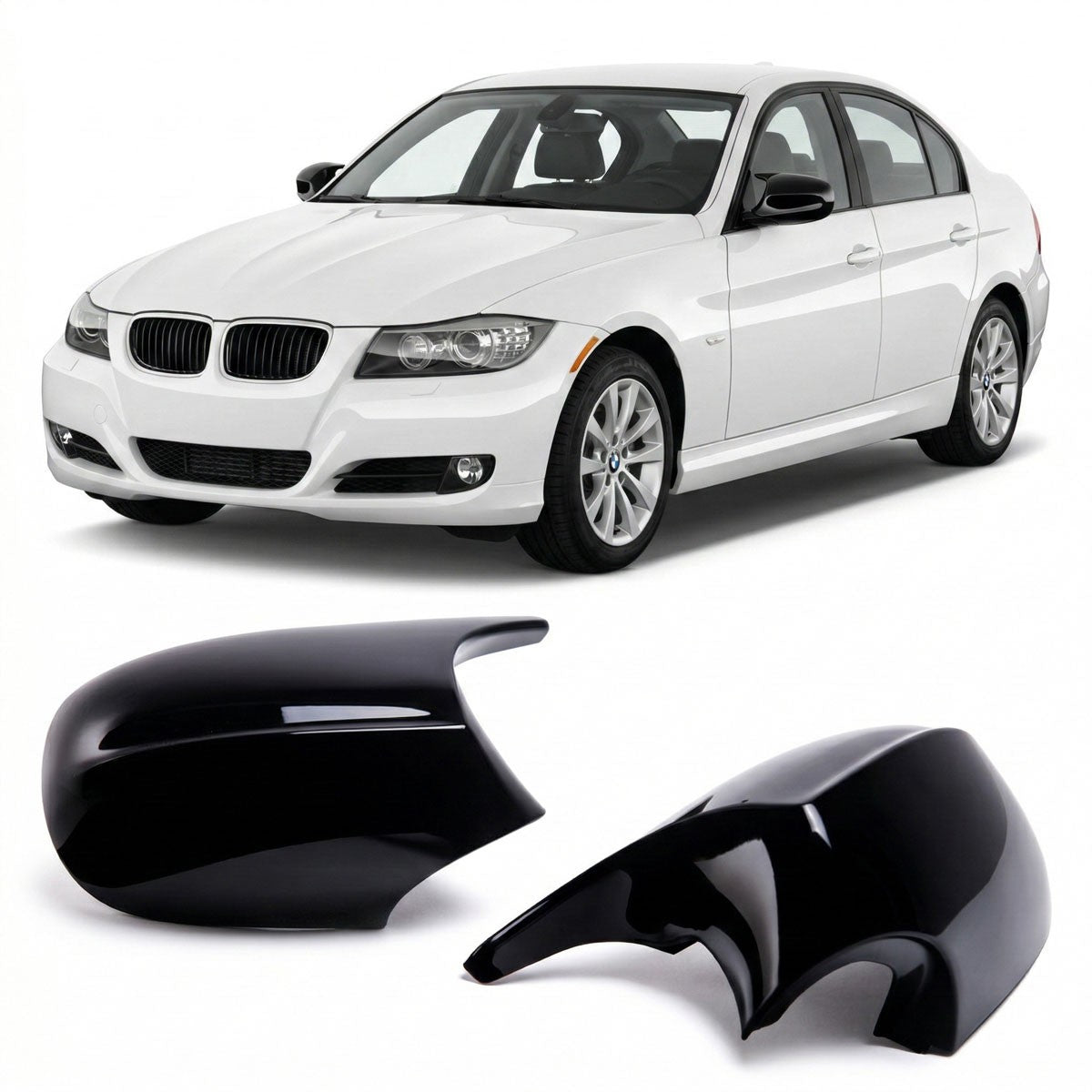 Spiegelabdeckungen Hochglanz Schwarz passend für BMW 1 & 3er Reihe E81-E93 2010-2012