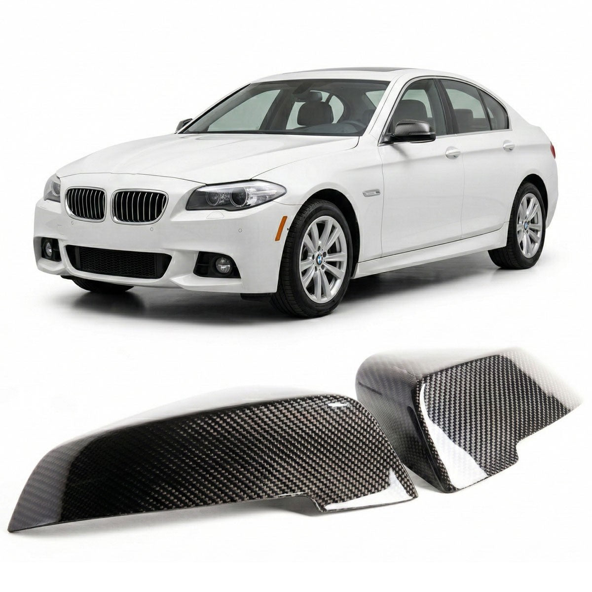 Seiten Spiegelabdeckungen Carbon-Optik Set passend für BMW 5 6 7er 2014-2017