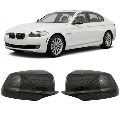 Seiten Spiegelabdeckungen Carbon-Optik Set passend für BMW 5er F10 F11 F07 2010-2013