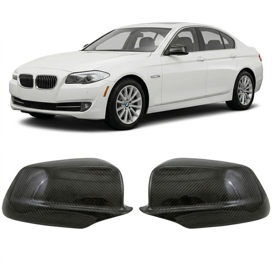Seiten Spiegelabdeckungen Carbon-Optik Set passend für BMW 5er F10 F11 F07 2010-2013