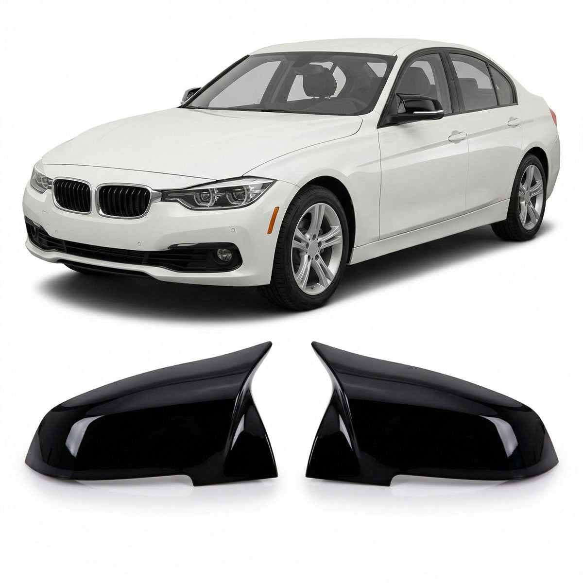 Hochglanz Schwarz Spiegelabdeckungen passend für BMW 1 2 3 4er F20-F36 2012-2019