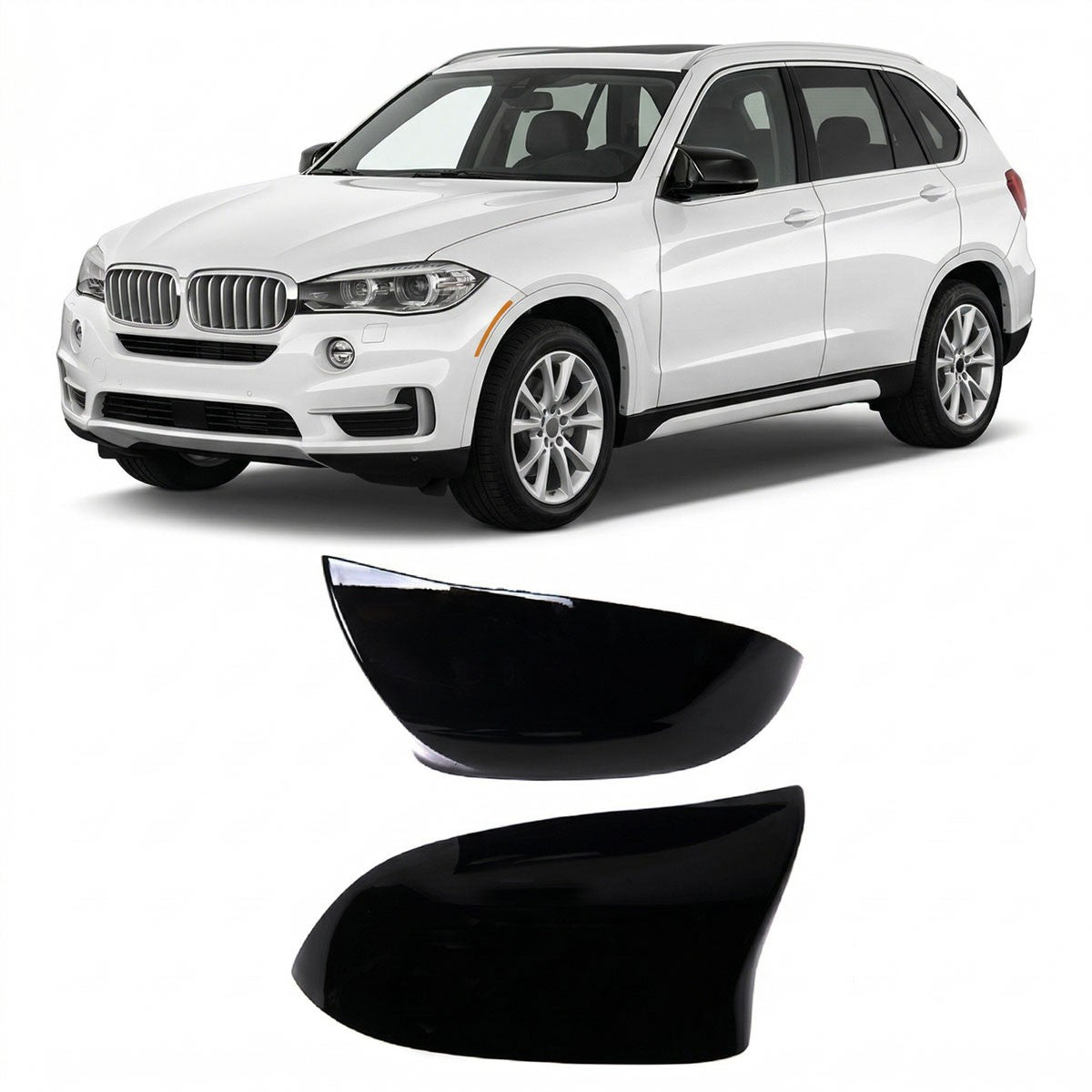 Hochglanz Schwarz Spiegelabdeckungen Set passend für BMW X3 X4 X5 X6 2014-2018