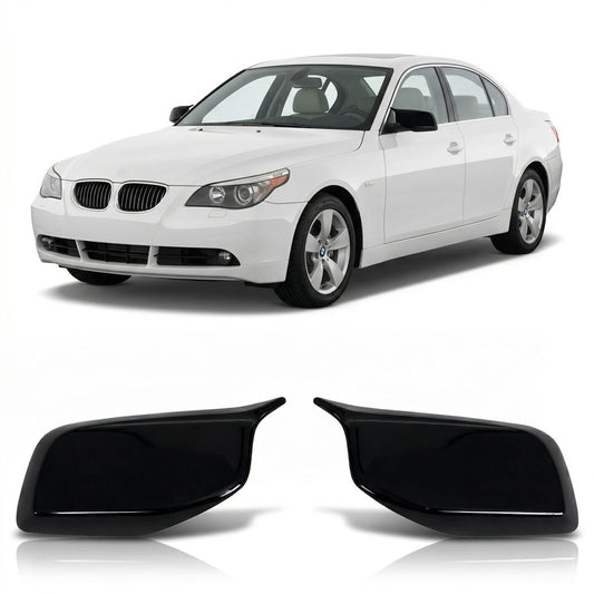 Hochglanz Schwarz Spiegelabdeckungen passend für BMW 5er E60 E61 2004-2007