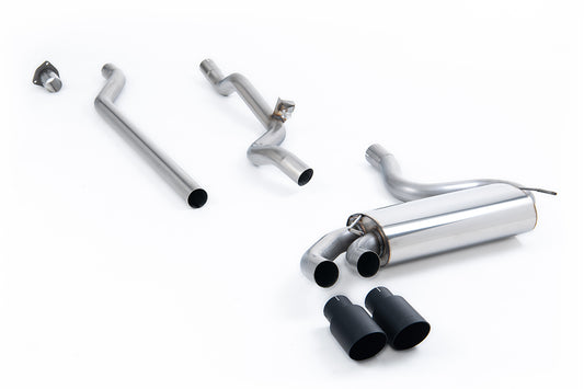 Milltek Sport Auspuffanlage passend für Audi Coupé UR quattro 20v Turbo non-resonated - schwarze Endrohre